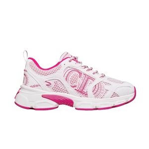 $1,250 Dior Chrono Sneaker Mesh/Technical Fabric White & Pink EU 38.5 US 8.5 NIB